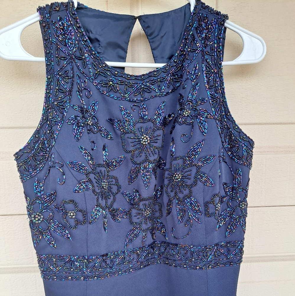 Je Matadi blue bedazzled evening gown, 18